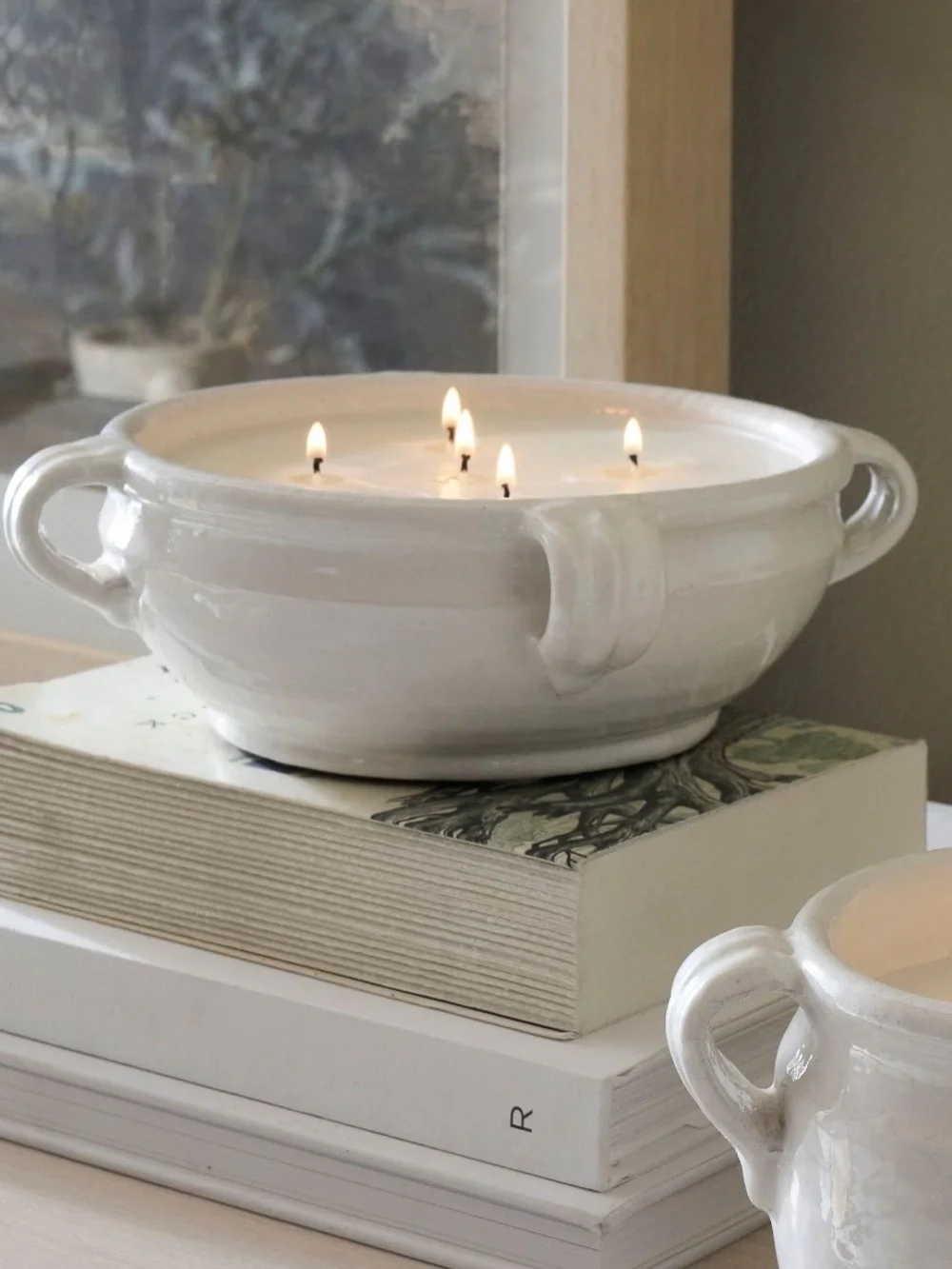 Pottery Barn Large Candle in Emery Scent Collection - Mediterranean Garden